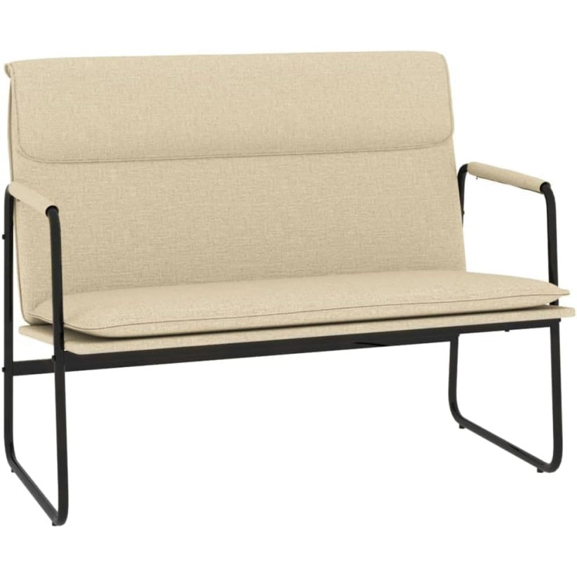 Gepolsterte Sitzbank mit Ruckenlehne in Creme, 100 ¡Á 64 ¡Á 80