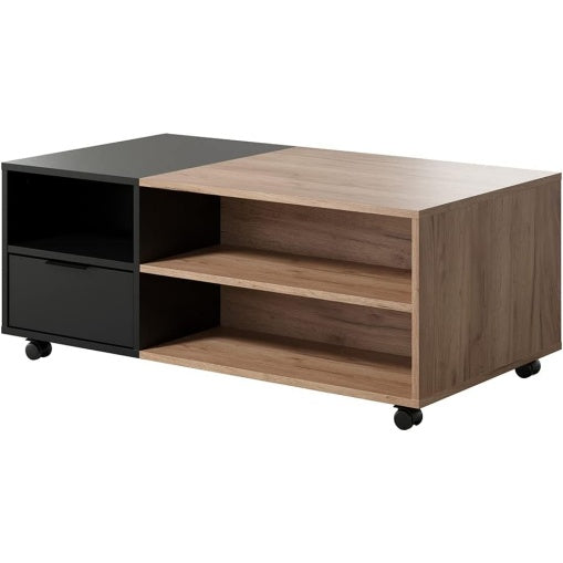 Couchtisch in Tabak-Eiche und Schwarz, 110 ¡Á 44 ¡Á 60