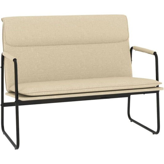 Gepolsterte Sitzbank mit Ruckenlehne in Creme, 100 ¡Á 64 ¡Á 80